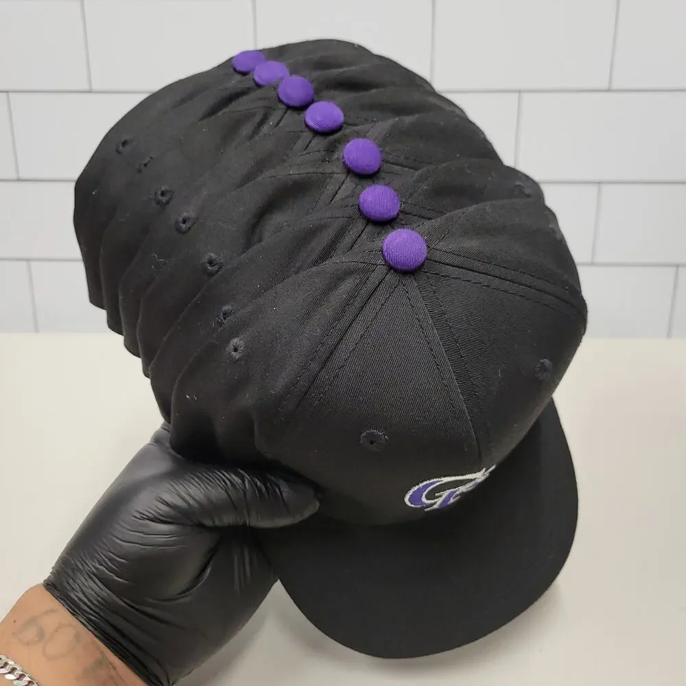 Lot of 7 Youth Colorado Rockies MLB Snapback Hats Outdoor Cap Black Purple S/M